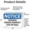 Signmission Entering Private Property Stay On Trail OSHA Notice Sign, Vinyl Decal, 5in W x 3.5in L, 2PK OS-2PACK-NS-D-35-L-12090 - alternate 2